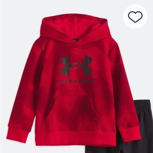 Under Armour Kids Red Hoodie size 6 Logo Sweatshirt